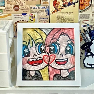 ภาพครอสติสคริสตัล ภาพวาดเพชร Diamond Painting DIY ภาพติดเพชรพร้อมกรอบรูป ลายการ์ตูนสุดน่ารัก diy ของขวัญ