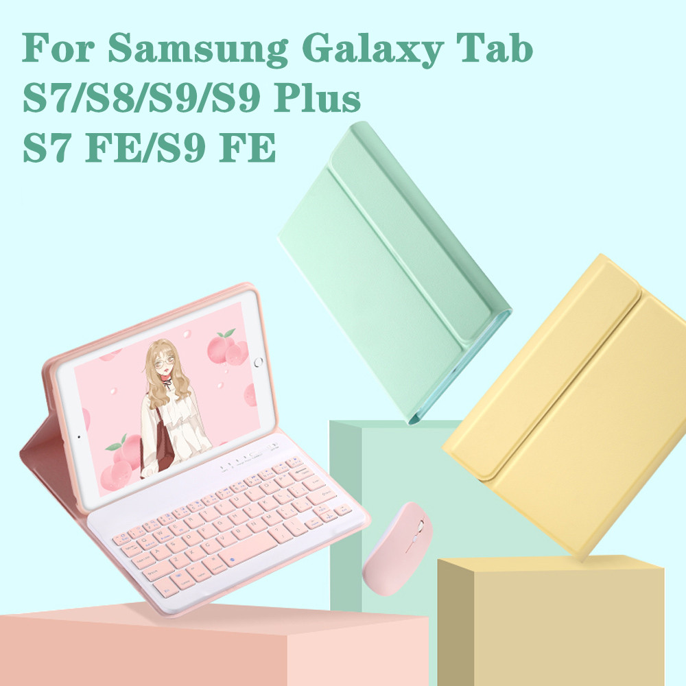 เคสคีย์บอร์ดไทยดสำหรับ Samsung Galaxy Tab S7/S8/S9 FE+ เคส Samsung Tab S9+ S10+ S7 FEเคสซิลิโคนพร้อมที่ใส่ปากกา