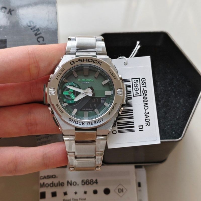 G*/@shock GST-B500 Mens Green steel G-STEEL Outdoor Watch p412