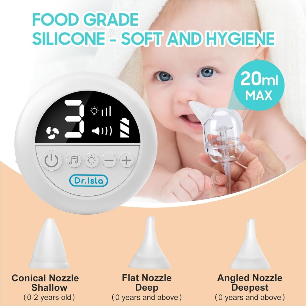 Dr.isla ที่ดูดน้ำมูกเด็ก เครื่องดูดน้ำมูกอัตโนมัติ ปรับแรงดูดได้ 68Kpa แรงดูด9เกียร์ ซอฟต์ พร้อมดนตรี LED U92 - รูปที่ 2