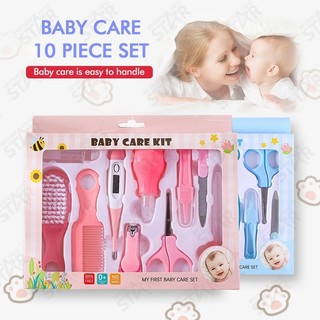 10 PCS Baby Care Kit Set Baby Grooming Tool Portable Comb Nail Trimmer Newborn Finger Tooth Care Set