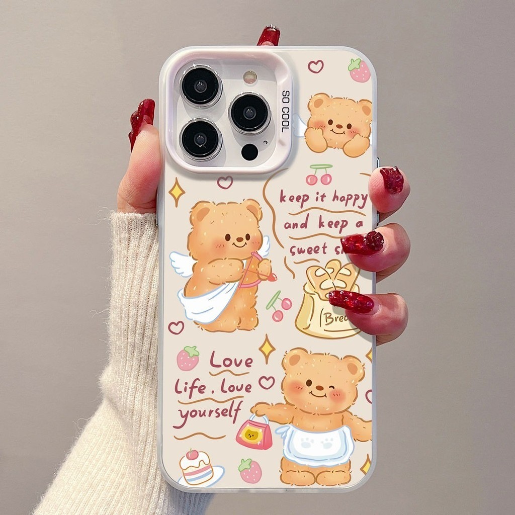 จัดส่งทันที เคสไอโฟน11 12 13 14 15 16 Pro Max Cute Angel Butter Bear กันกระแทก Case For iPhone 13PM,16PM,15PM,XS,7+8P
