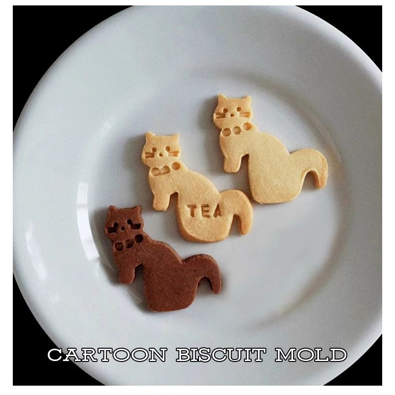 น่ารักแขวนถ้วยแมวการ์ตูนบิสกิตแม่พิมพ์คุกกี้เนยกาแฟน้ำชายามบ่ายเค้ก DIY ตกแต่งแม่พิมพ์อบ