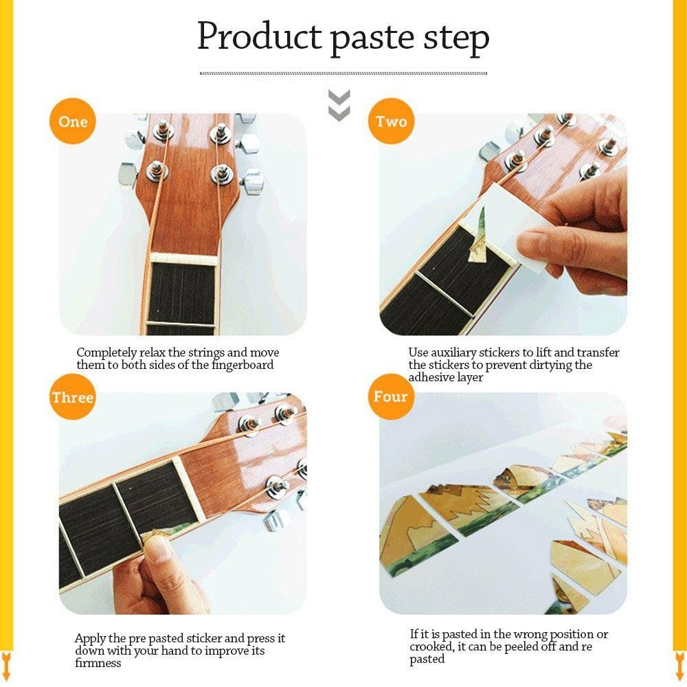 SMILE กีตาร์ Fretboard สติกเกอร์, DIY PVC Bass Inlay Decal, กีตาร์ไฟฟ้าเครื่องมือตกแต่ง Guitarra อุปกรณ์เสริม Fingerboard สติกเกอร์กีตาร์เบส - รูปที่ 3