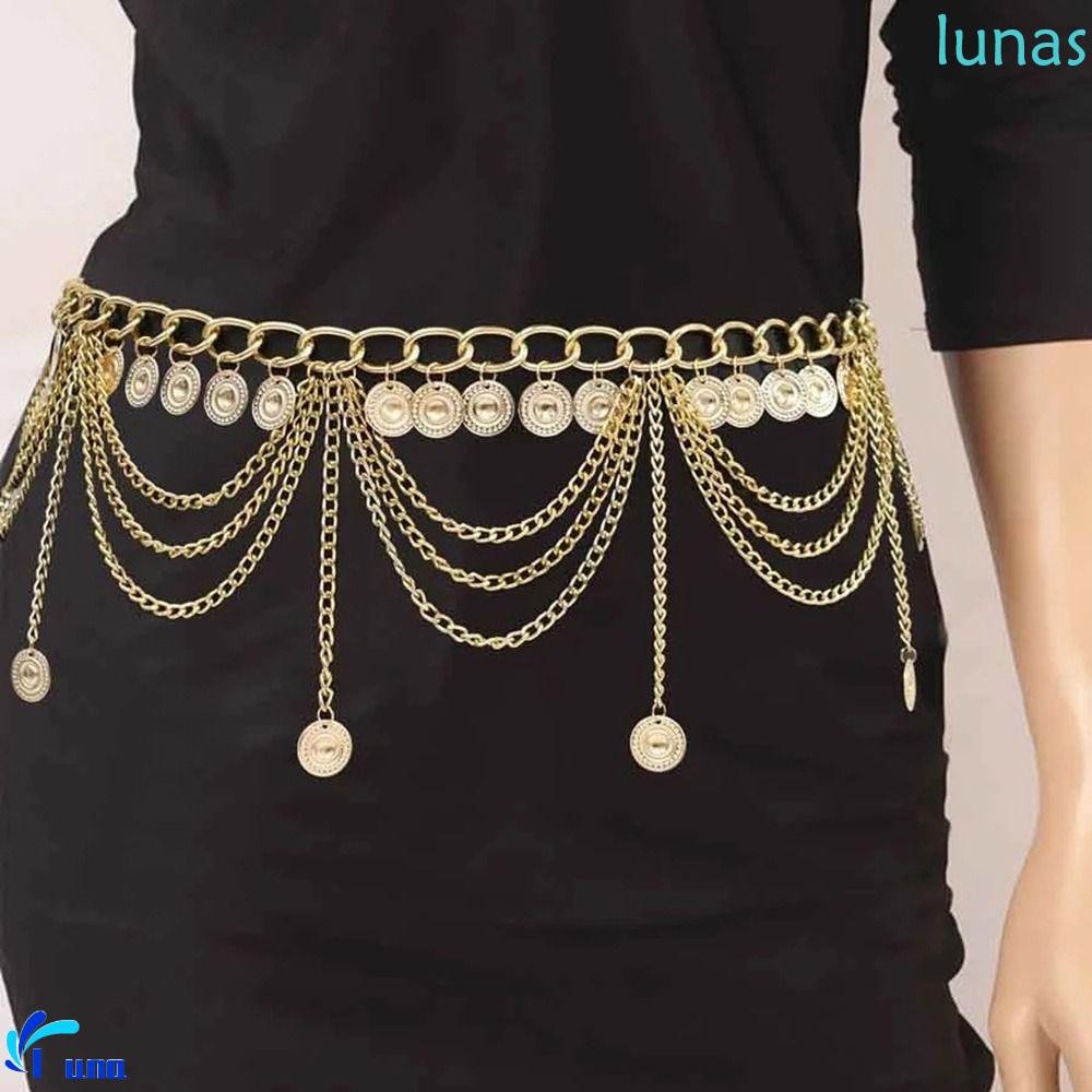 Lunasol Head Chain Headdress สําหรับหญิงโบราณทอ Bell จี้สไตล์โบฮีเมียนสไตล์จีน Hanfu Headdress คิ้วจี้สร้อยข้อมือ