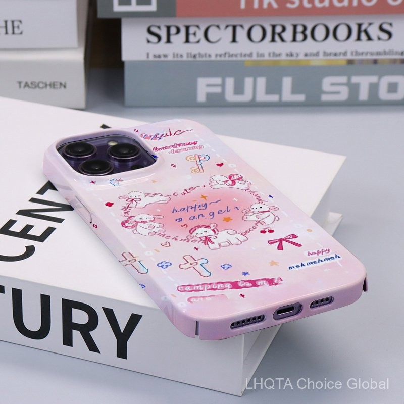 Love Little lamb สำหรับ IPhone16 15 14 13 12 11 PRO MAX x XR XS สูงสุด8 7 6S PLUS SE 2020ฟิล์มรูขนาดใหญ่ All-Inclusive เคสป้องกันกล้องฝาครอบโทรศัพท์ NPN