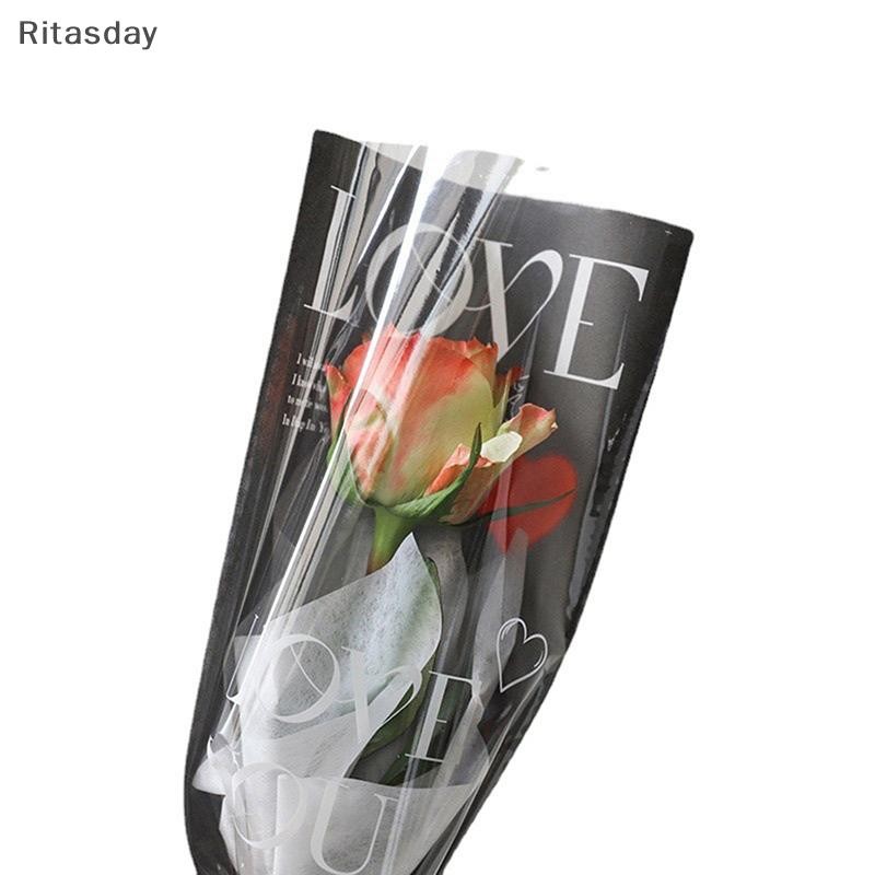 Ritasday 20 ชิ้น LOVE โปร่งใส Rose ถุงบรรจุภัณฑ์ช่อดอกไม้ถุงพลาสติกช่อดอกไม้กระดาษห่อเดี่ยวหนึ่งตรงกระเป๋าดอกไม้บรรจุภัณฑ์ใหม่ - รูปที่ 5