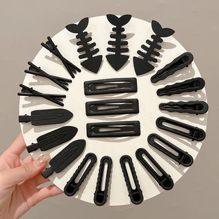 3-6 ชิ้นชุดสีดํา Hairpins ชุดด้านข้าง Bangs คลิป 2024 ใหม่ One-word คลิปสาวอุปกรณ์เสริมผม