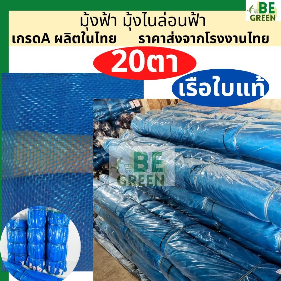 มุ้งฟ้า มุ้งเขียว  🚩ตราเรือใบแท้ มุ้งไนล่อน 20ตา 30หลา ตากข้าว มุ้งกันยุง มุ้งประมง ผ้าแยง กันแมลง มุ้งคลุมโรงเรือน