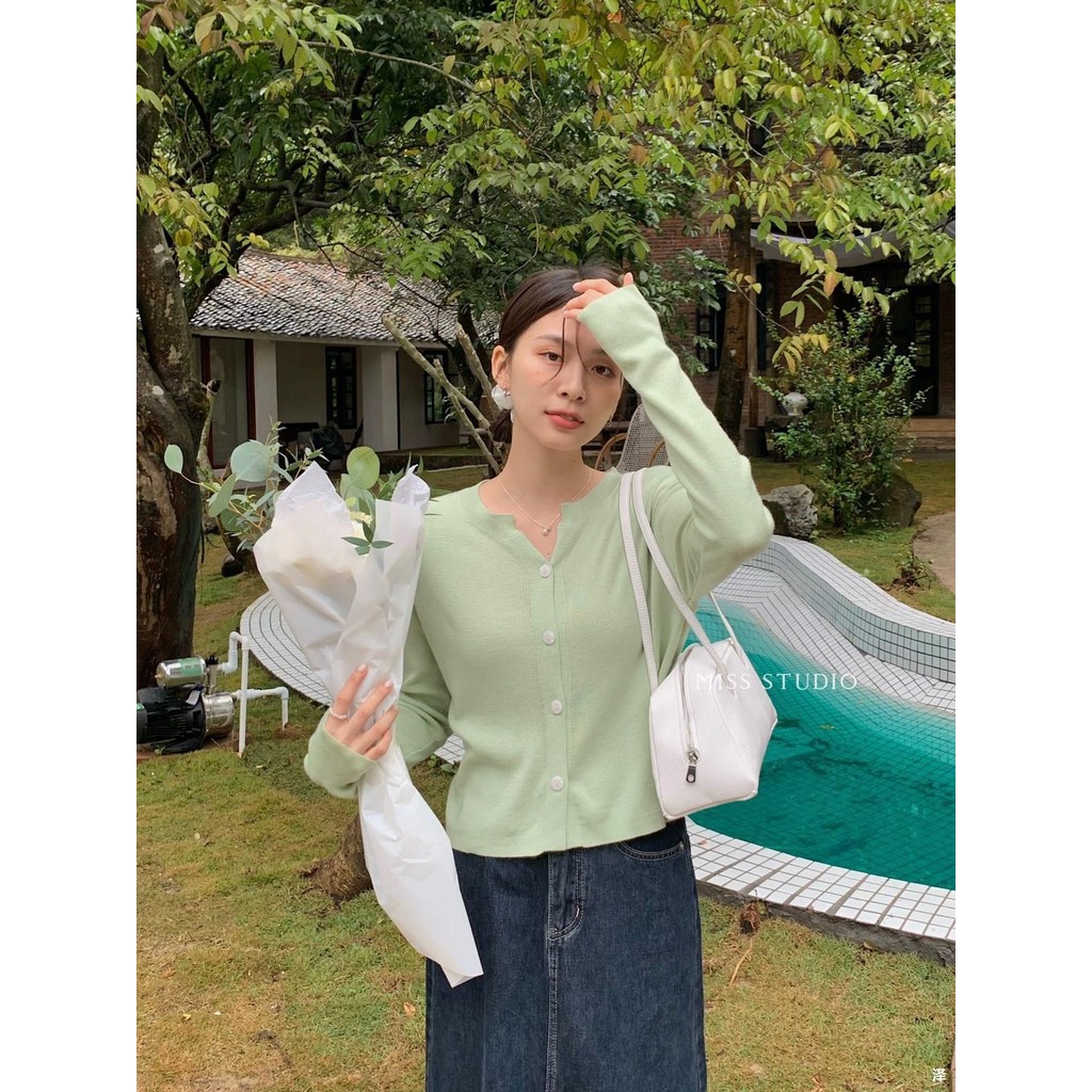 2249 เสื้อไหมพรมถักแขนยาว 8สี ผ้านิ่มๆๆๆใส่สบาย Knitted cardigan