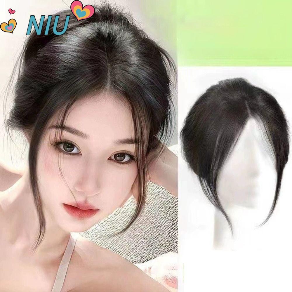 Niuyoujs False Bangs, สังเคราะห์ธรรมชาติ Bangs, แฟชั่นคลิปส่วนกลางที่มองไม่เห็นด้านข้าง Fringe Hairpieces ผู้หญิง