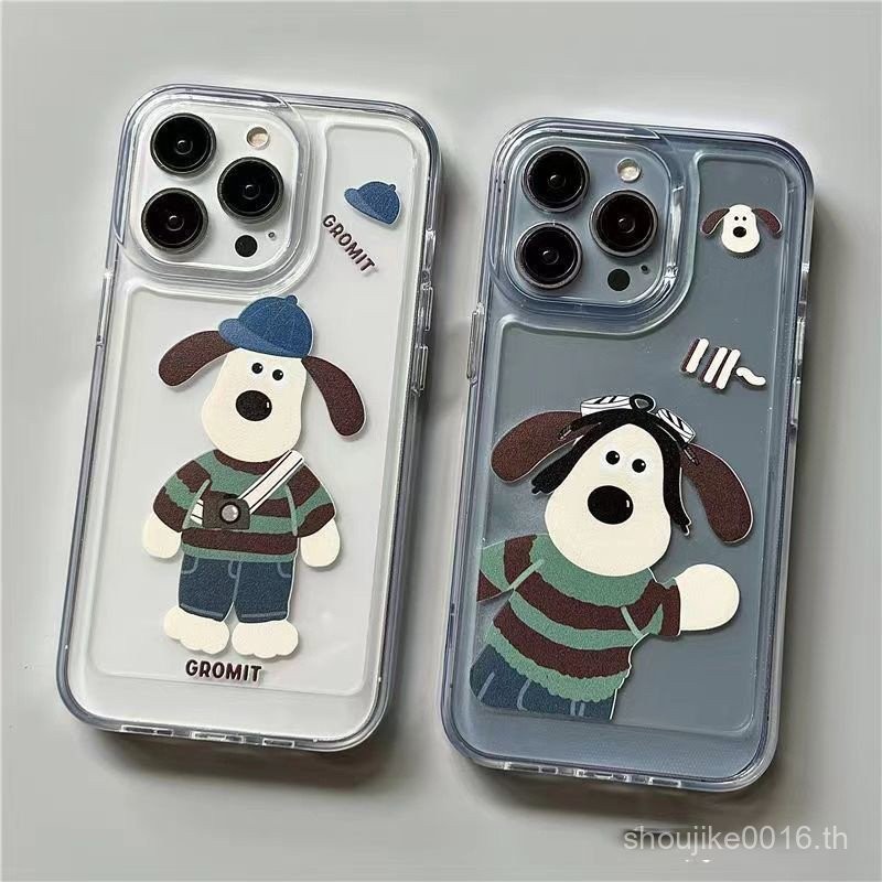 เคสโทรศัพท์ Apple 15PROMAX สำหรับอวกาศ14Pro คู่ iphone12โปร่งใส11ครอบคลุมทั้งหมดสุนัขหัว gw1n