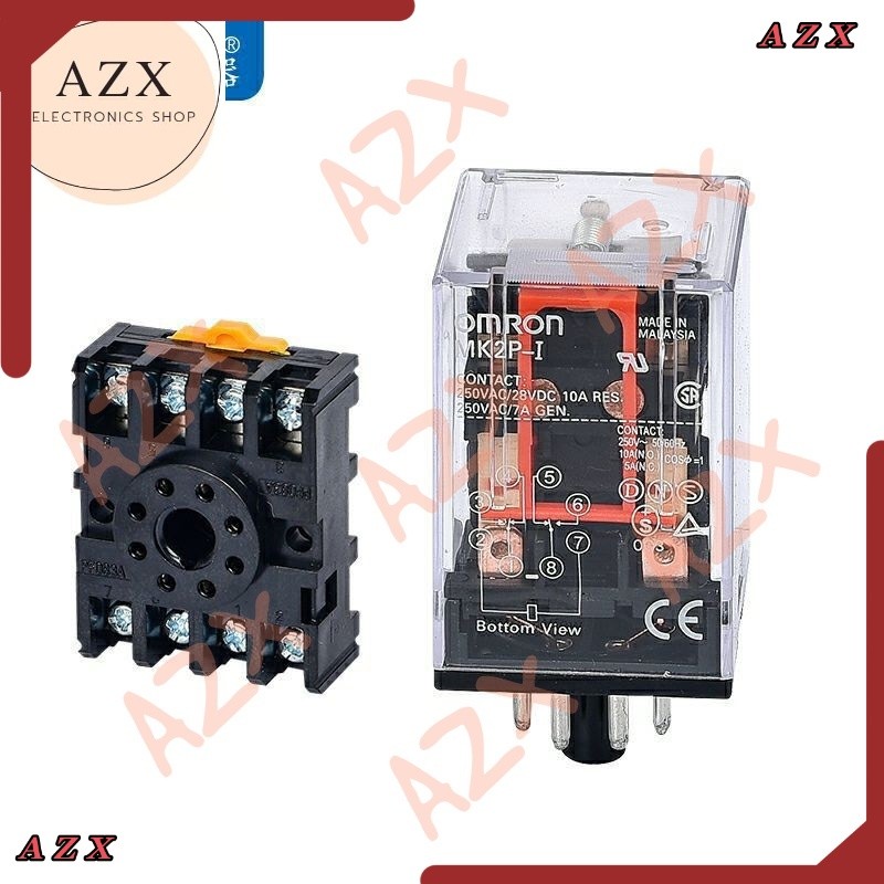 พร้อมส่ง! รีเลย์ omron  MK2P-I AC220V  ,12VDC  ,24VDC+ซ็อคเก็ต (ได้ทั้งชุด)