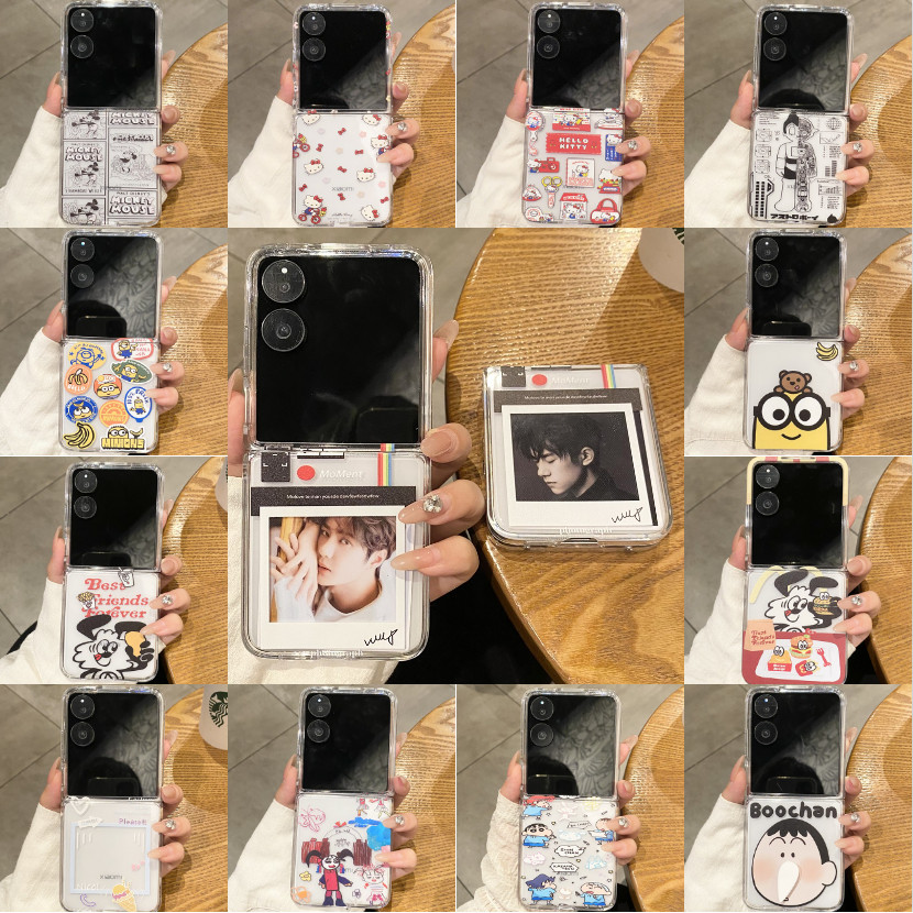 สําหรับ Xiaomi MIX Flip HONOR Magic V Flip เคสโทรศัพท์มือถือหน้าจอพับทาสีการ์ตูนน่ารัก KT Cat Smooth PC Hard Case