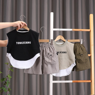 ฤดูร้อนเด็กออกนอกบ้านเสื้อผ้าเด็กเด็กสาวจดหมายพิมพ์เสื้อกั๊ก…