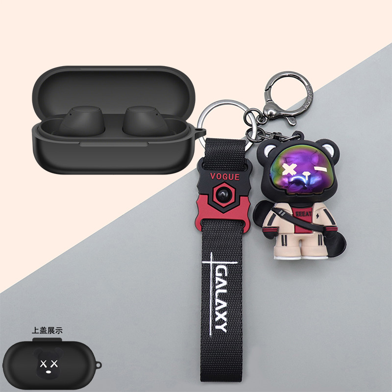 For Sony WF-C510 Case Cartoon Silicone Soft Case Cute Astronaut Dinosaur Keychain Pendant Sony WF-C5