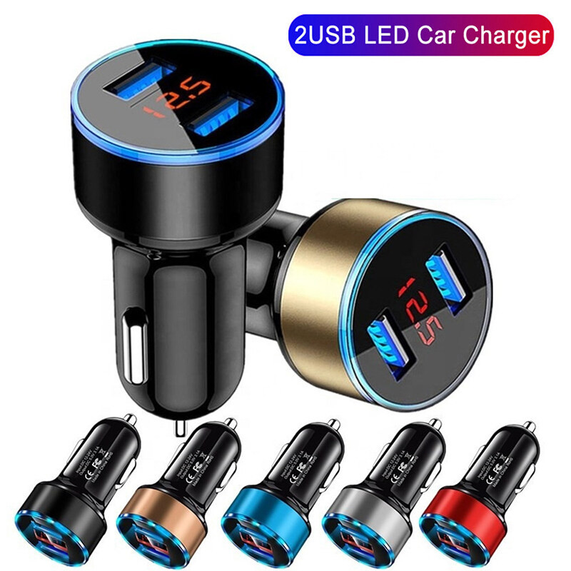 ที่ชาร์จแบตในรถ 2 พอร์ต USB 3.1A DC12V-24Vที่ชาร์จเร็ว จอดิจิตอล ที่ชาร์จในรถ จอแสดงผล LED Car Charger Quick Charge