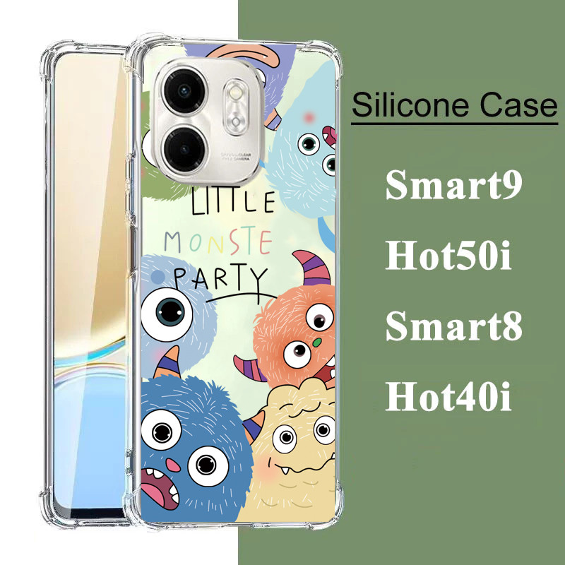 เคสโทรศัพท์มือถือ สำหรับ infinix Smart9 Hot50i Smart8 Hot40i Hot 30i 20s Hot12i Smart7 Smart 5 6 เคสใส ลายการ์ตูน น่ารัก