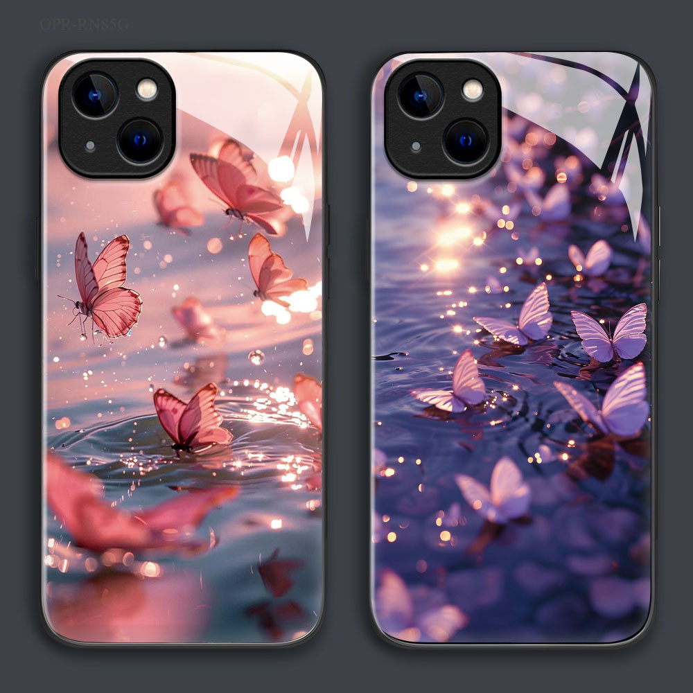 เคส For เคสแข็ง OPPO Reno 12 12F 11 11F 10 8 8T 8Z 7 7Z 6Z 6 5 4 2 4Z 2F F11 F9 F7 F5 Pro Youth 4G 5G ออปโป้ Glass BLK