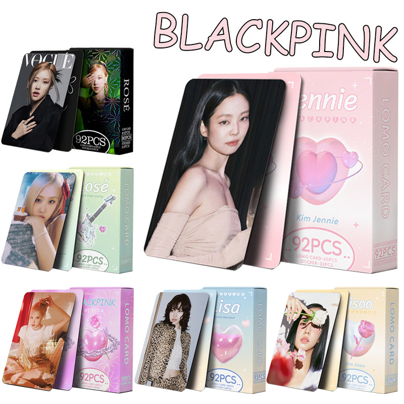 การ์ด Lomo BLACKPINK Photocards 92 ชิ้น/กล่อง 2024 Idol Remression การ์ดเชียร์สําหรับ JENNIE JISOO ROSE LISA ของสะสมไอดอล Lomocard