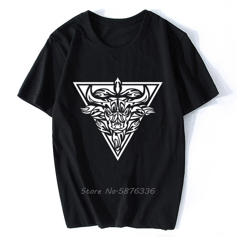 สักสไตล์ Bull Art Mens T เสื้อ Tribal Maori Taurus Polynesian นําเสนอผู้ชายผ้าฝ้าย O-คอ Tshirt Hip H