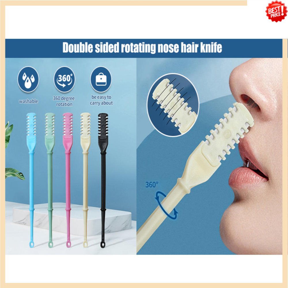 เครื่องเล็มขนจมูก 2-ใน-1 2024 คู่มือใหม่ 360° เครื่องมือกําจัดขน Nostril หมุนได้สําหรับผู้ชายผู้หญิง (สีชมพู, 3 ชิ้น)