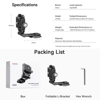 Ulanzi UKA08 Foldable Quick Release Kit เพลทปลดเร็ว Arca-Swiss Tripod Plate สำหรับ DSLR Mirrorless