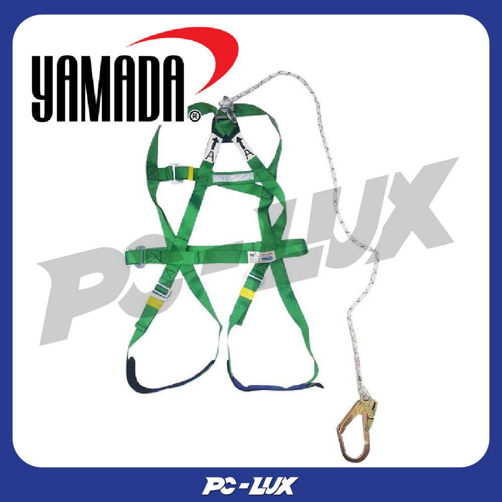 YAMADA เข็มขัดนิรภัยแบบเต็มตัวพร้อมเชือกเซฟตี้เส้นเดี่ยว FH787B