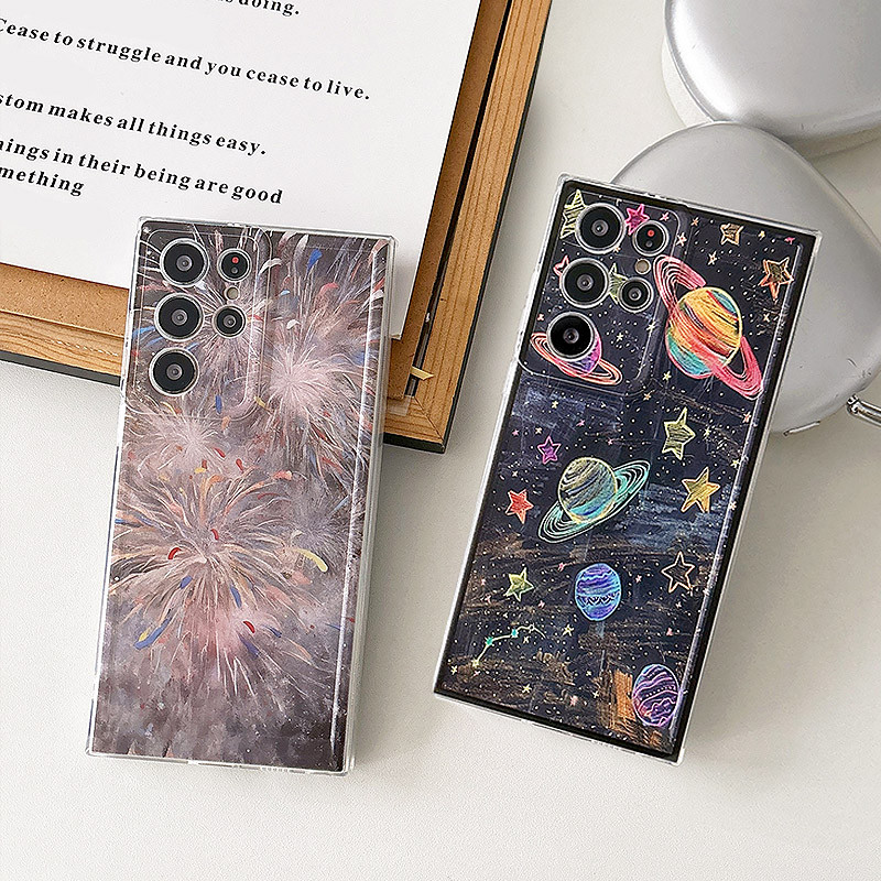Planet Space Stars ดอกไม้ไฟสําหรับ Redmi Note 10 11 10S 12 13 9 11S Pro Plus Pro + 14C 13c K60 Ultra 14T 13T Pro 5G กันกระแทกนุ่มกรณี