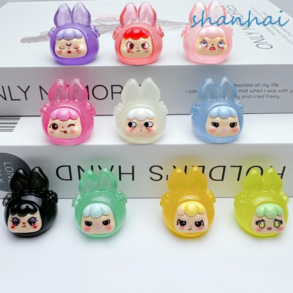 Shanhai 10 ชิ้น Luminous Candy สี Kiki ตุ๊กตา, กระต่ายสาวเงาเครื่องประดับตุ๊กตาเดสก์ท็อปเครื่องประดับ, ของขวัญวันเกิดประกายน่ารักการ์ตูน Kiki รุ่นของเล่นของขวัญขนาดเล็ก