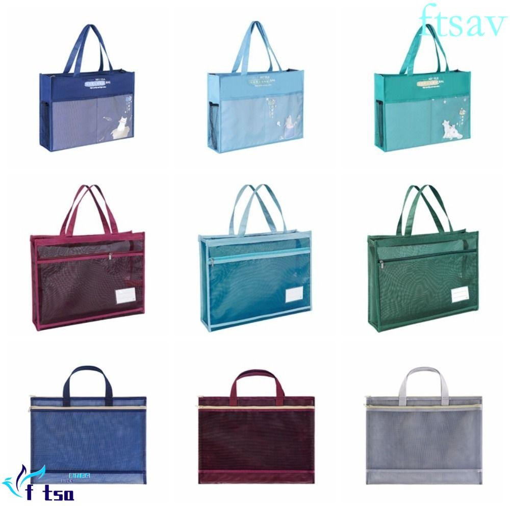 Swiftsaver กระเป๋าซิป, A3 Creative Document Book Bag,แบบพกพาขนาดใหญ่ความจุผ้าใบพร้อมที่จับ Multi-lay