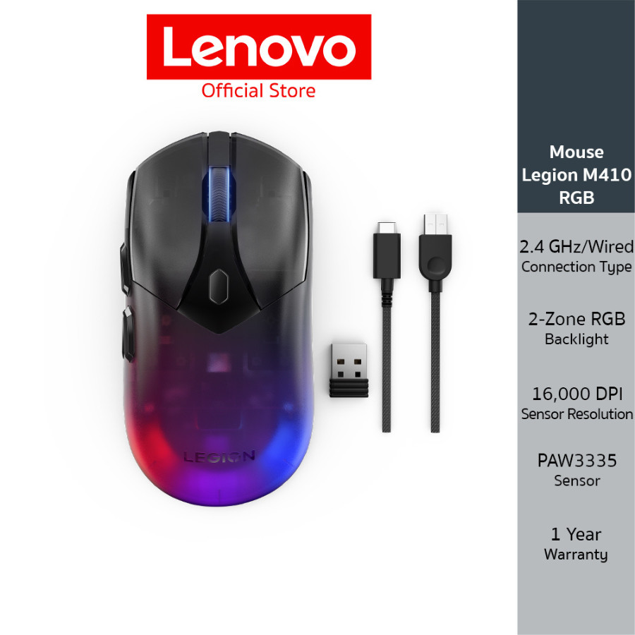 LENOVO MOUSE LEGION M410 RGB 2.4GHz/Wired 16,000 DPI(GY51P83012)