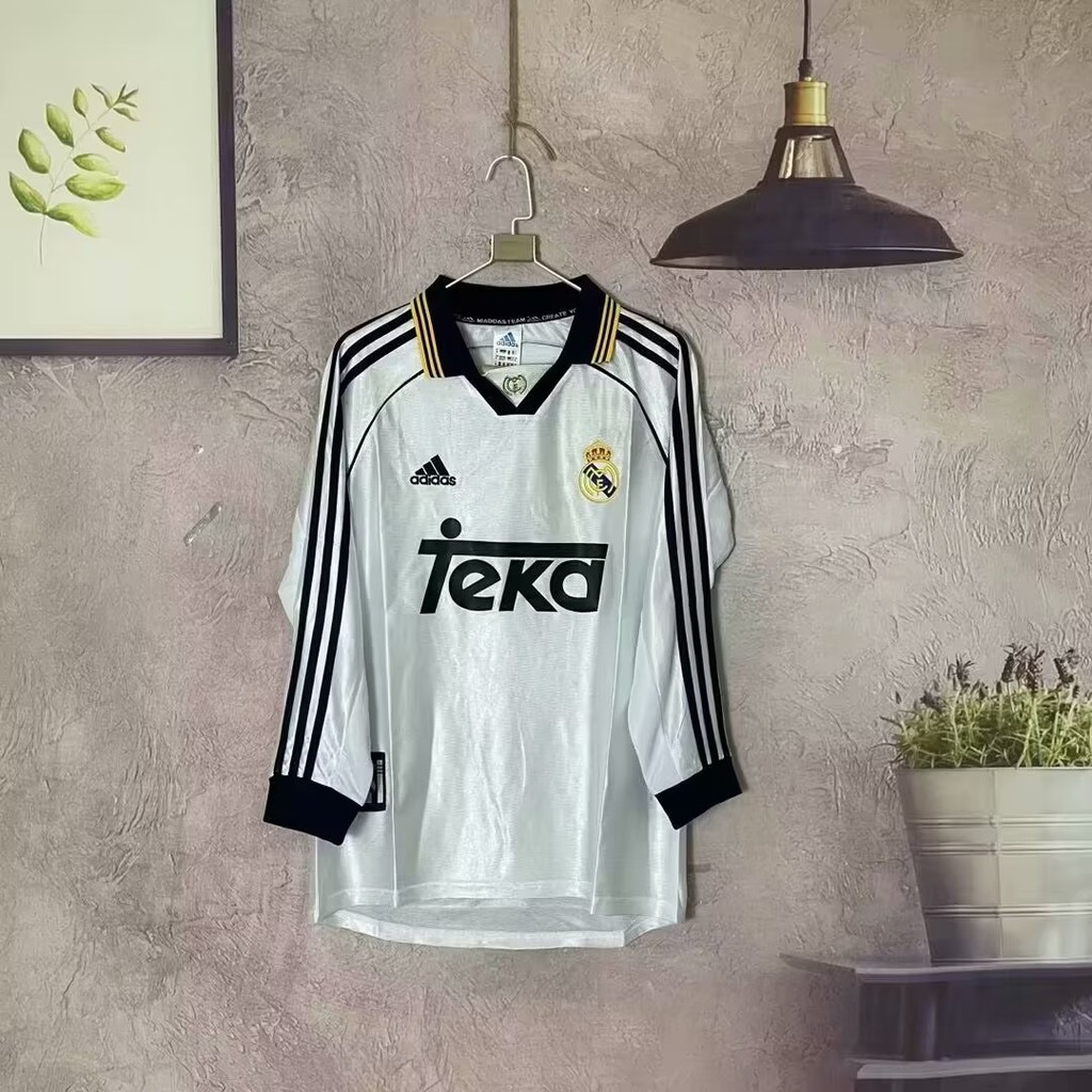 9800 Real Madrid home retro jersey, AAA+premium jersey, เสื้อฟุตบอลแขนยาว