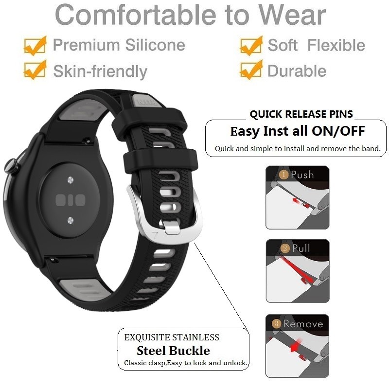 สายซิลิโคนสําหรับ Garmin Venu3 Venu2 Venu3s/Vivoactive 3 4 5 3s 4S 40 มม.45 มม./vivomove3 3s HR/Venu 2 32s 3s 41 มม.46 มม.สายรัดข้อมือสร้อยข้อมือกีฬาสมาร์ทวอท์ช 18 มม.22 มม.