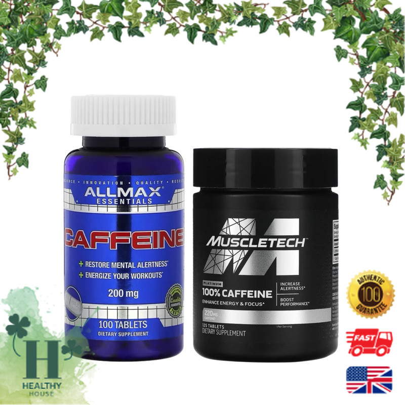 พร้อมส่ง ALLMAX คาเฟอีน Nutrition 100% Pure Caffeine 200มก. 100เม็ด all max MuscleTech Platinum 100%