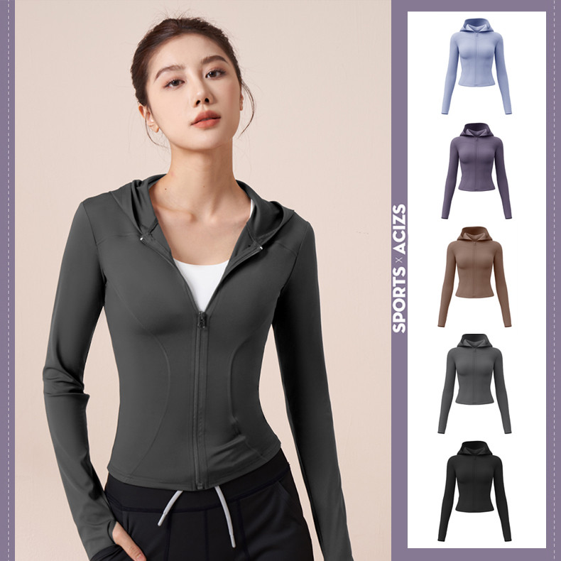 mvp sport เสื้อแจ็คเก็ตผู้หญิง เสื้อกีฬา เสื้อแจ็คเก็ตมีฮู้ด เสื้อแจ็คเก็ตแขนยาวมีซิป ป้องกันรังสียูวี