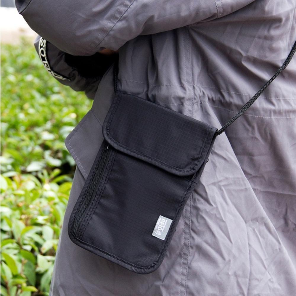 Luxeliving Rfid Passport Bag, Anti-Theft Neck Hanging Neck Wallet, Safety Rfid-Blocking Storage Organizer Multi-Pockets Document Case Protect Privacy