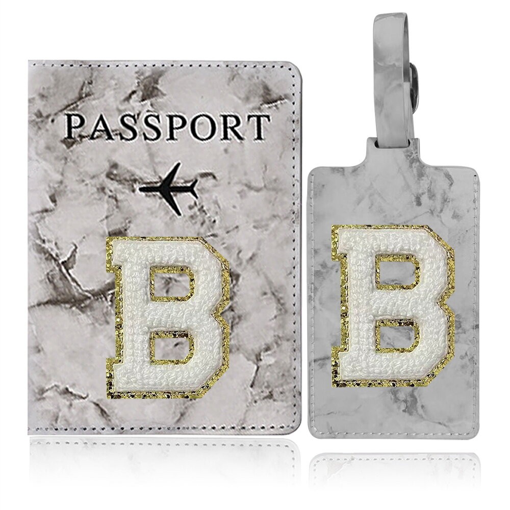 แท็กกระเป๋าขายร้อนและผู้ถือปกหนังสือเดินทาง PU แฟ้มหนังกระเป๋าเดินทางสติกเกอร์ปัก - รูปที่ 3