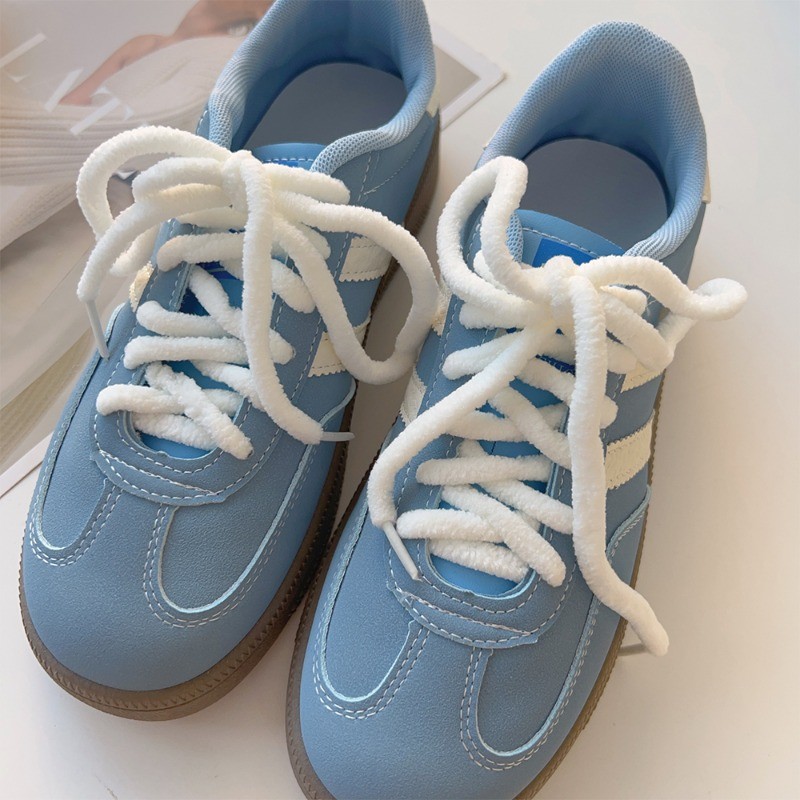 1 คู่แฟชั่นMulticolor 1.2M Plushรองเท้าผ้าใบเชือกผูกรองเท้า-อเนกประสงค์นุ่มHigh-top Casualผ้าใบรองเท้าแบนLaces