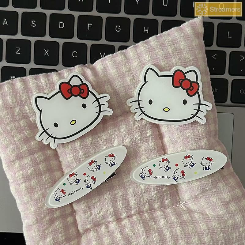 {Streamers} การ์ตูนอะนิเมะ Hairpin น่ารัก Kt Cat Hairpin สําหรับผู้หญิงสาวหวานอเนกประสงค์ Bangs กิ๊บติดผม Kawaii อุปกรณ์เสริมผมของขวัญวันเกิดใหม่