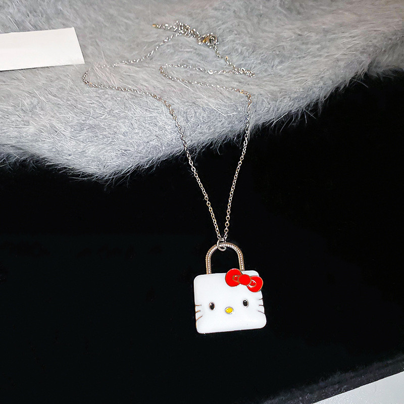 เข็มเงินหยดน้ํามันผีเสื้อปมลูกแมวหูเล็บขนาดเล็กบุคลิกภาพแฟชั่นเสื้อกันหนาวโซ่อเนกประสงค์ระดับไฮเอนด์ชุดเครื่องประดับสําหรับผู้หญิง - รูปที่ 7