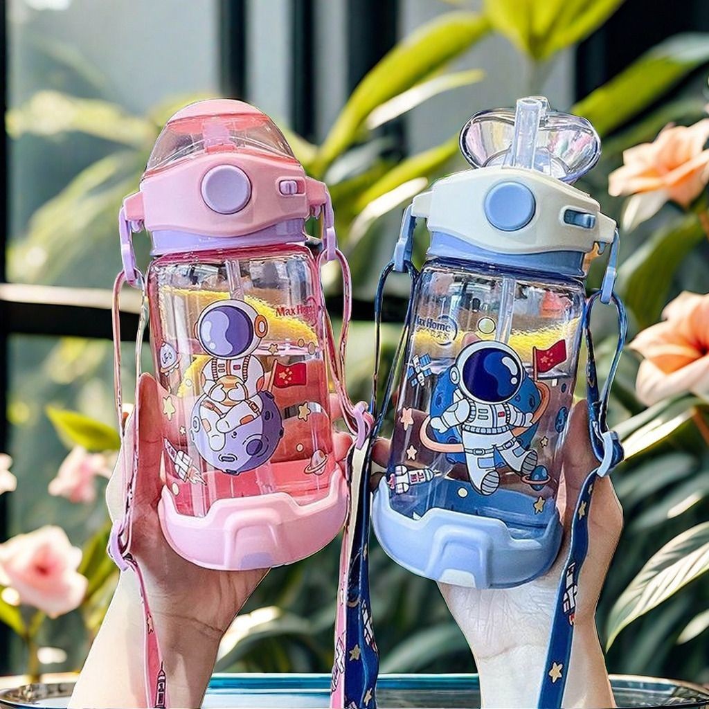 🌟COD🌟ขวดน้ำเด็กไปโรงเรียน แก้วน้ำกับหลอด 500ml พร้อมสายสะพาย ลายการ์ตูน ขวดน้ำ - รูปที่ 3