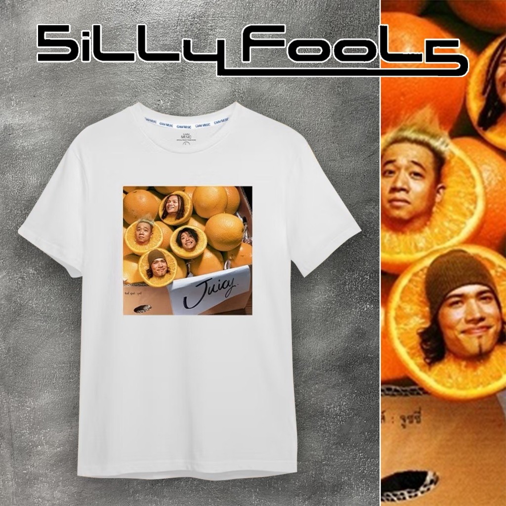 2025 สไตล์ฮาราจูกุ เสื้อ Silly fools แขนสั้น สีขาว ปกอัลบั้ม Juicy เสื้อยืดพิมพ์ลาย S-5XL เสื้อยืดคอตตอน