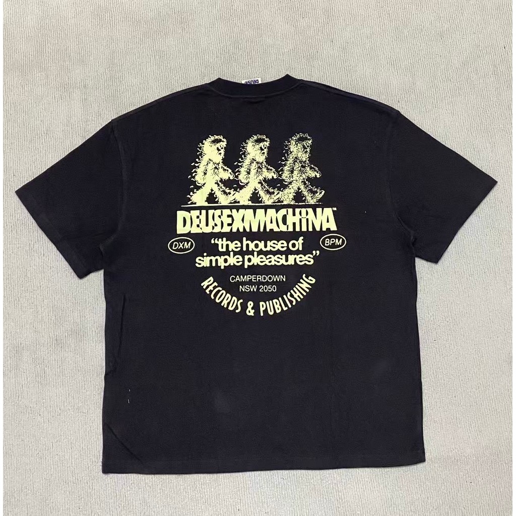 เสื้อยืดแขนสั้น Deus Ex Machina ผ้าฝ้ายแท้ พิมพ์ลายสีดำ