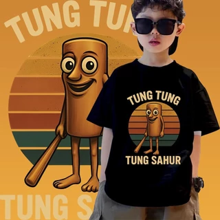 เสื้อยืดเด็ก วัยผู้ใหญ่ Tung Tung Tung Sahur กราฟิกตลก ใส่ได้ ทั้ง ใส่สบาย ไม่หด ไม่ย้ ผ้าฝ้าย 100 90-150CM S-XXXL เสื้อ