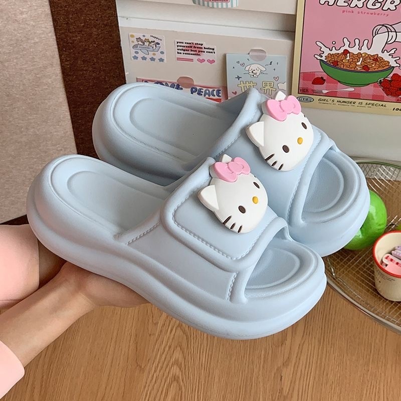 [คลังสินค้าพร้อม] หนาSoled Heightened EVA Soft-Soled kt Cat รองเท้าแตะผู้หญิงฤดูร้อนรองเท้าแตะสวมใส่ตามฤดูกาลรองเท้าแตะกันลื่น Travel Seaside Beach Shoes ZSN