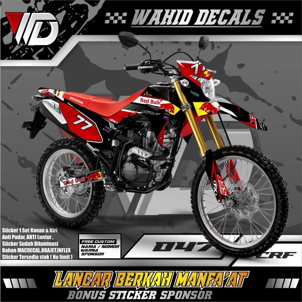 047 สติ๊กเกอร์ CRF 150 L สติ๊กเกอร์รูปลอก -(047) LATEST COOL REDD BULL VARIATION