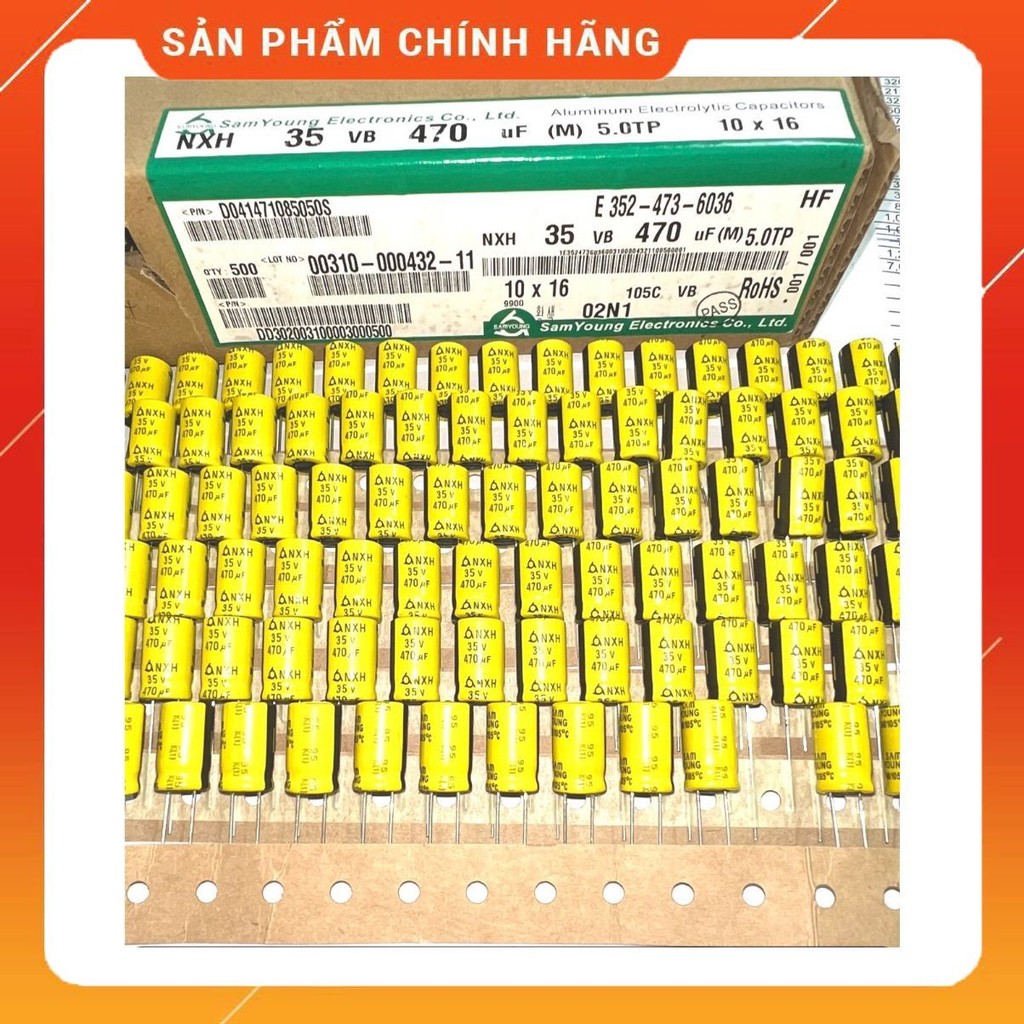 [ 10 ชิ้น ] CAPACITOR 35V 470UF ขนาด: 10x16mm SAMYOUNG (35V470UF 35V 470UF35V )