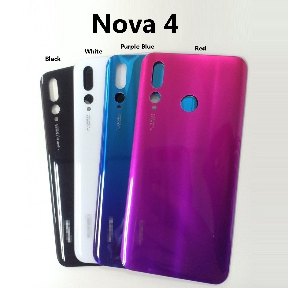 Huawei Nova 4 / Nova4 ฝาหลังแบตเตอรี่กระจกสําหรับซ่อม Crack VCE-AL00 VCE-TL00 VCE-L22