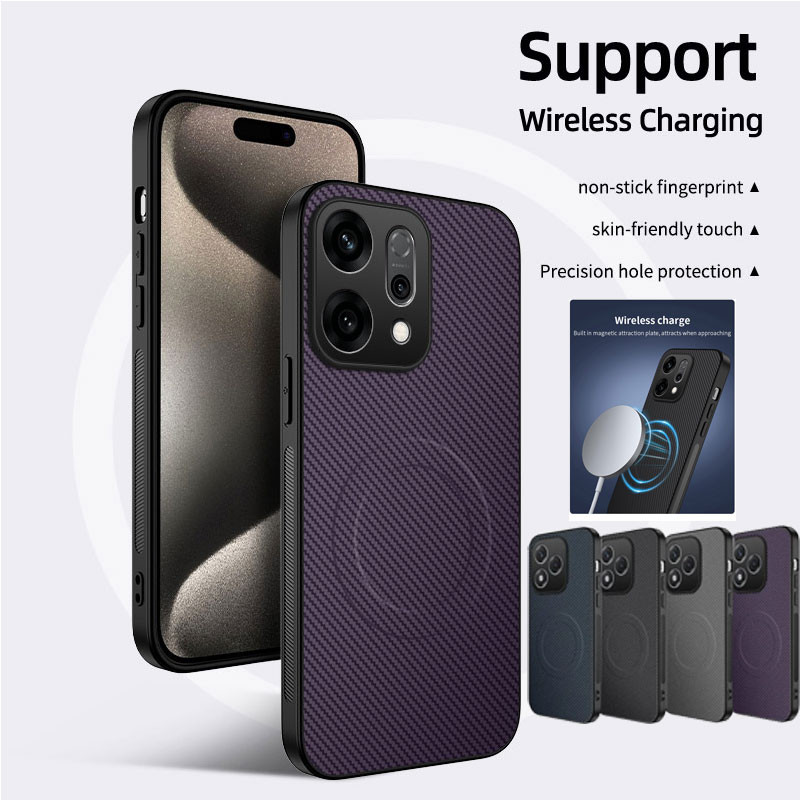 สําหรับ Reno 14 Pro 5G คาร์บอนไฟเบอร์แม่เหล็กสําหรับ OPPO Reno14 F 14pro 13F Matte กันกระแทกกรอบนุ่ม